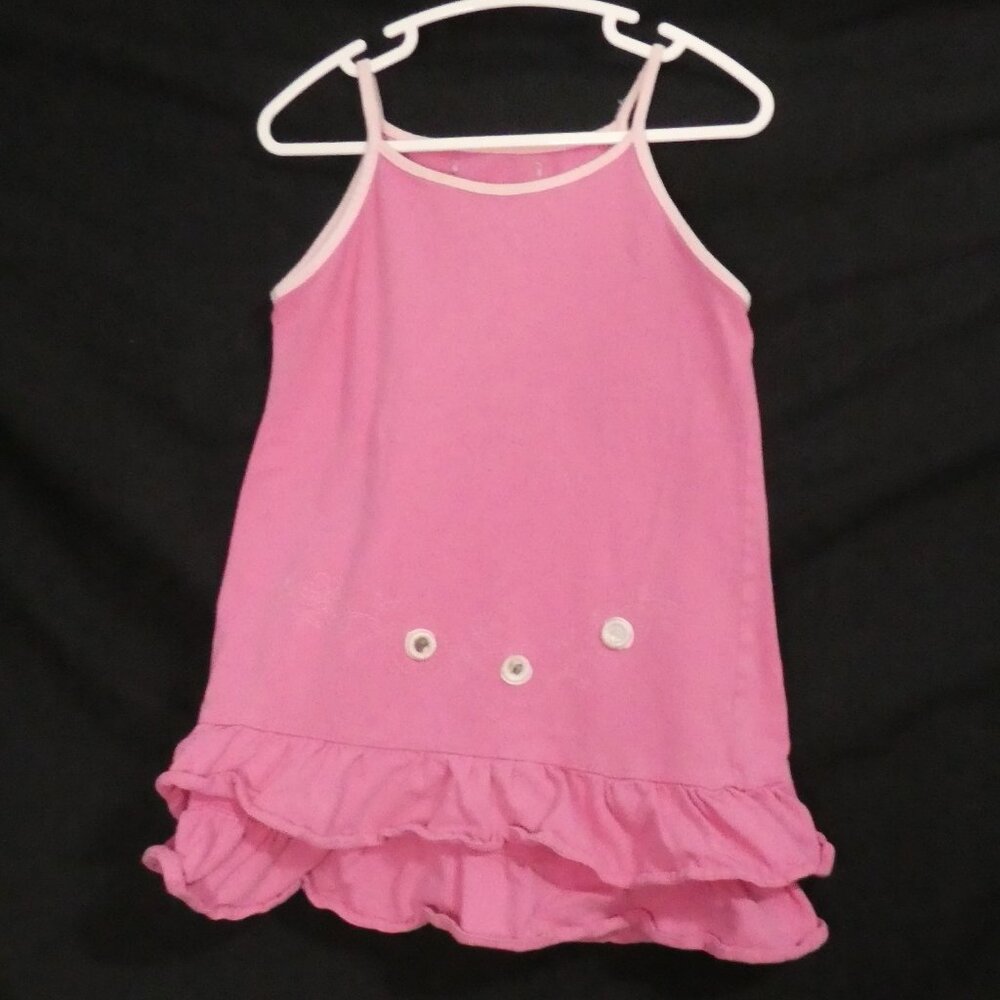 Kid's Charming Pink Dress With Ruffled Hem P2P 12 inches measured